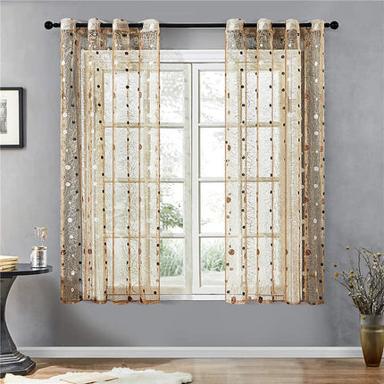 Tenda velata marrone con motivo rami