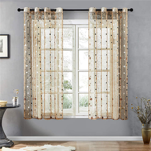 Tenda velata marrone con motivo rami