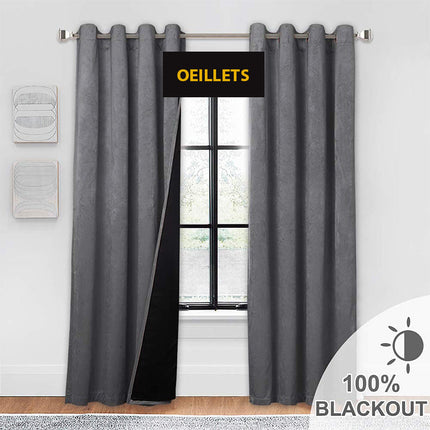 Tenda oscurante velluto grigio scuro