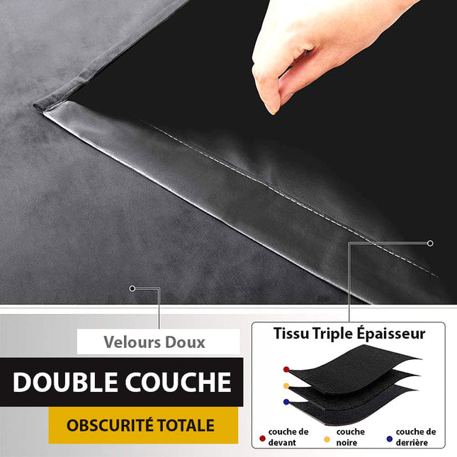 Tenda oscurante in velluto grigio