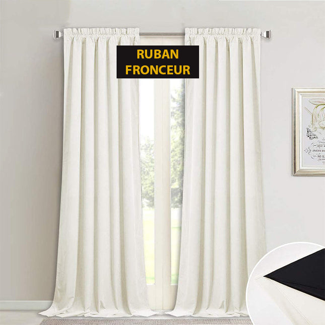 Tenda Oscurante in Velluto Bianco Termica