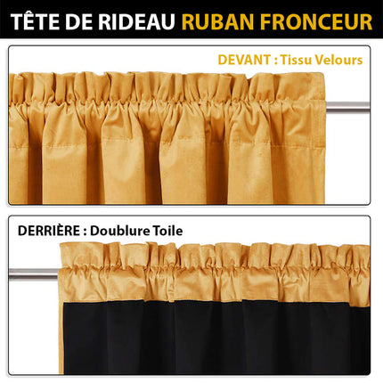 Tenda Oscurante in Velluto Giallo Senape