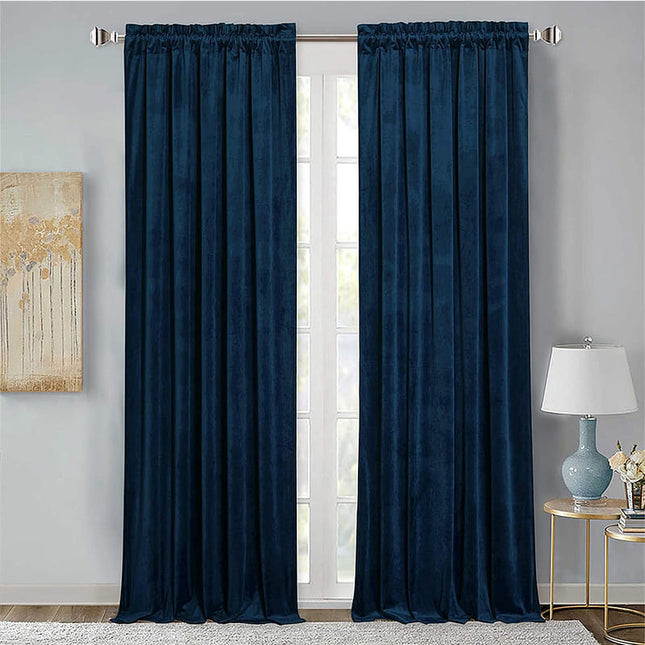 Tenda di Velluto Oscurante Blu Notte