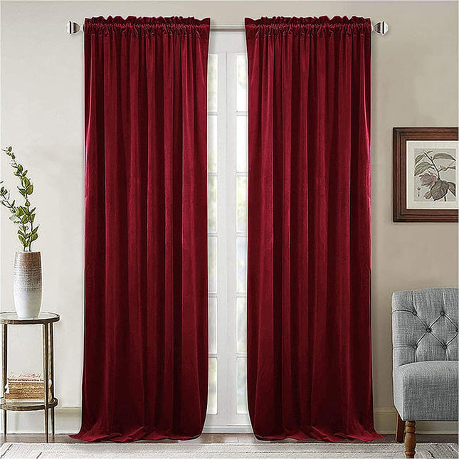 Tenda termica in velluto bordeaux