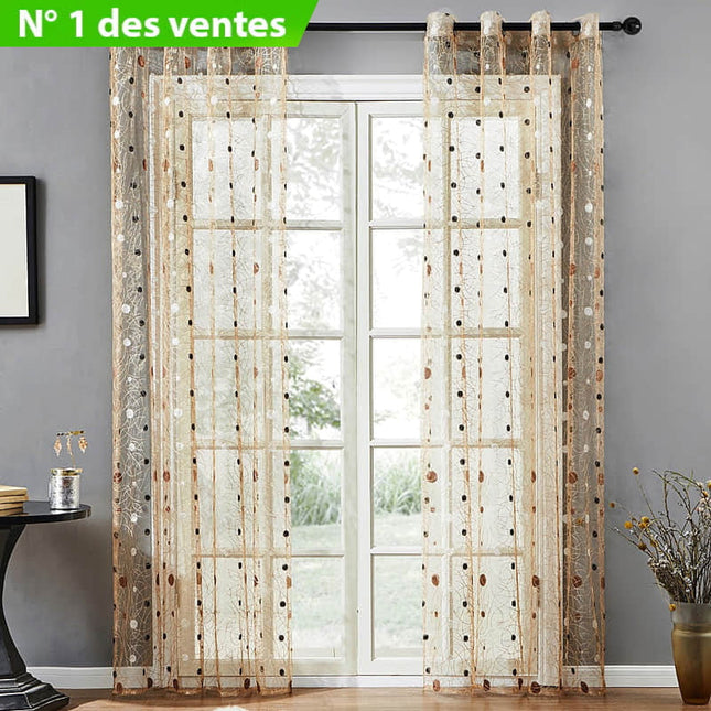 Tenda velata marrone con motivo rami