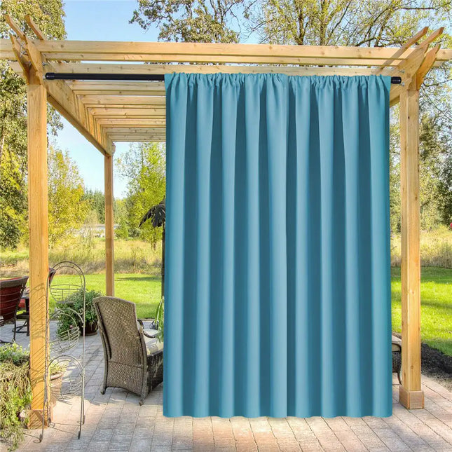 Tenda per veranda azzurro polvere