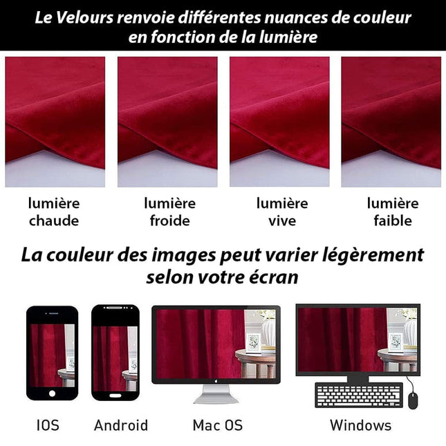 Tenda termica in velluto bordeaux